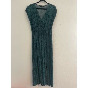 MINKPINK Dark Teal Cheetah Print Midi